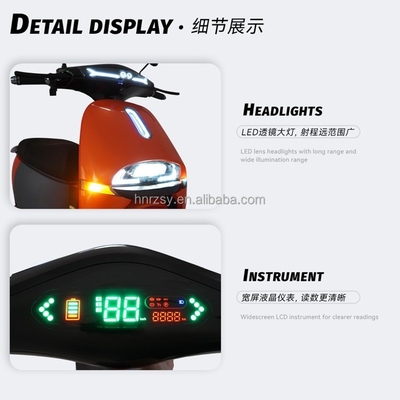2024 60v 72v 1000w Motocicleta eléctrica Motocicleta eléctrica para 2 personas Scooters para ciclomotores eléctricos para viajes urbanos Carga de 100kg Velocidad 45km/h