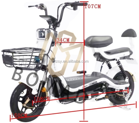 Bicicleta motorizada eléctrica de ciudad electrónica para adultos con capacidad de batería de 20AH y sistema de frenado de línea de freno
