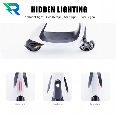 Asiento cómodo Luces de carrera y focos Velocidad 55Km/h Scooter eléctrico de 8 pulgadas con Bluetooth