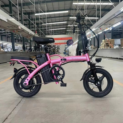 Bicicleta eléctrica plegable de dos ruedas con pedal y alcance de luz eléctrica por potencia 60 km Tiempo de carga 3 horas