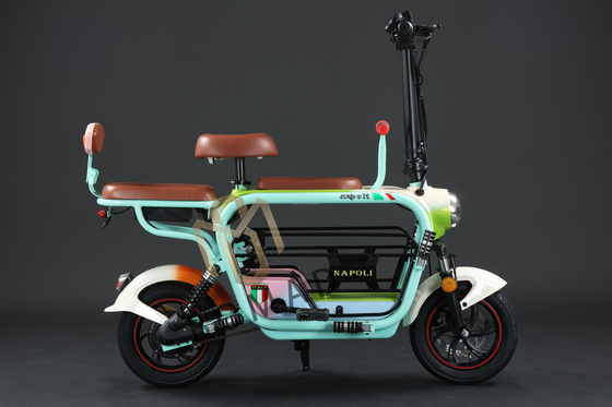Bicicleta eléctrica compacta con batería de litio y tiempo de carga rápido
