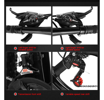 2024 Mountain Bike Gran neumático Bicicleta eléctrica con capacidad de batería de 11 ah y freno de disco de la rueda trasera