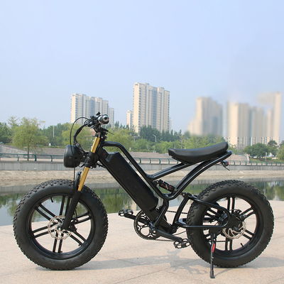 Alta tensión 20 pulgadas de grasa Pneumático plegable E Bike Bicicleta eléctrica para adultos Motor de eje trasero 48v 500w 750w Ebike plegable