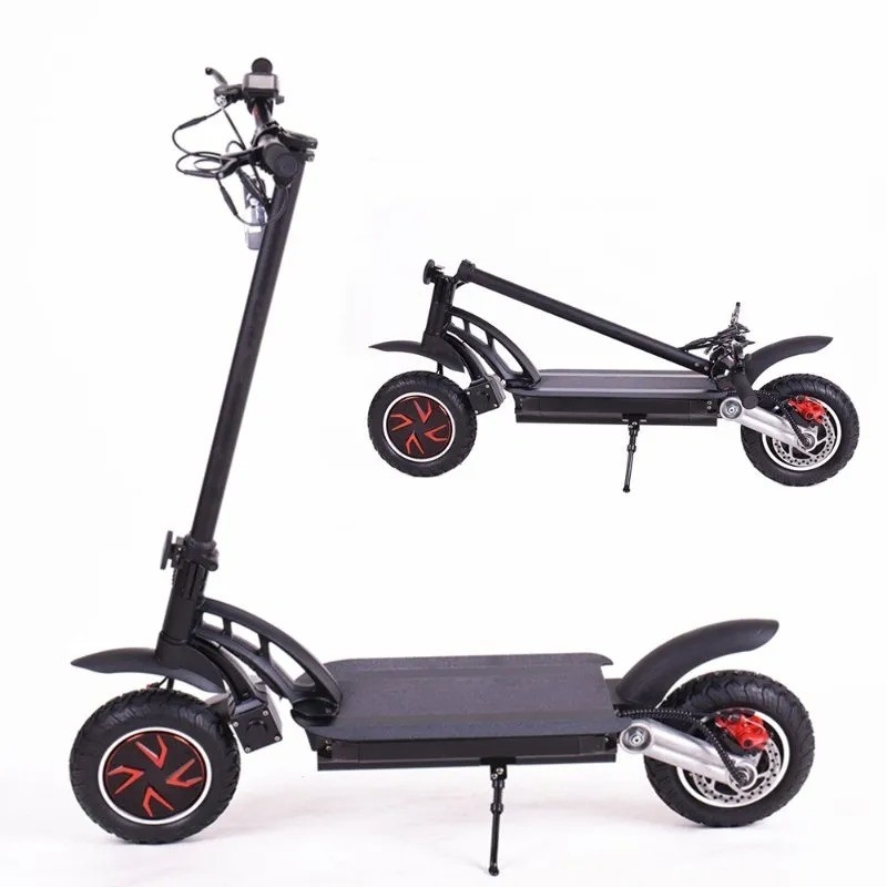 Scooter eléctrico plegable de neumáticos largos para todo terreno con potente batería de litio 119 * 62 * 118cm 55km / h Velocidad Rango de 30km por carga