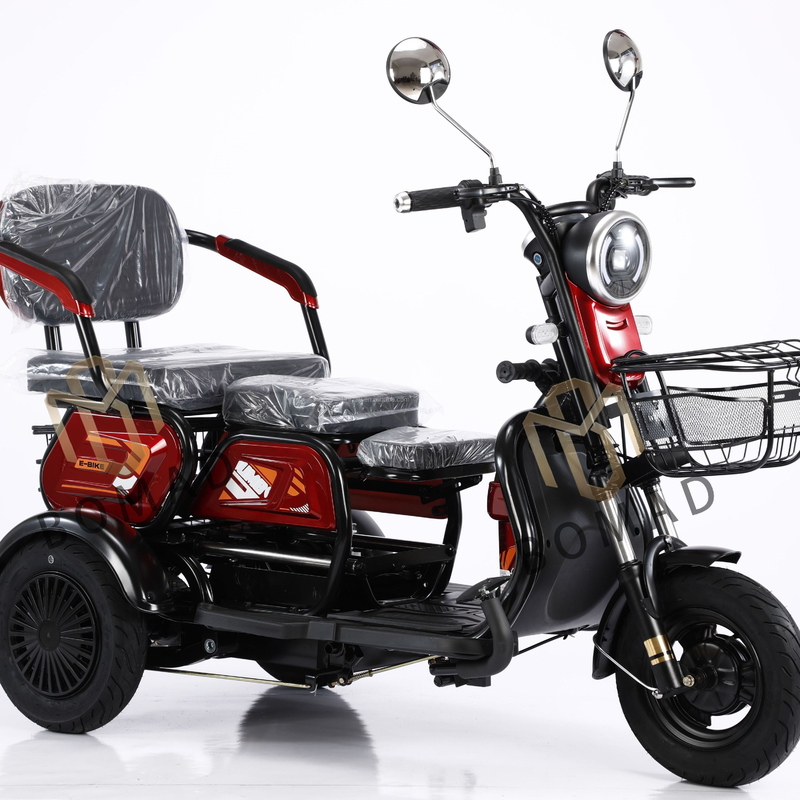 Triciclo eléctrico 130*73*64 para 3 pasajeros Triciclo adulto Triciclo eléctrico Triciclo eléctrico 60v500w