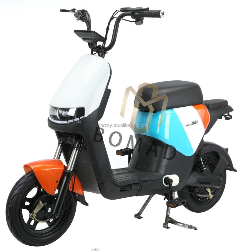 Motocicleta eléctrica de marco de acero 48v 350w Scooter eléctrico estándar nacional con batería de tubo abajo