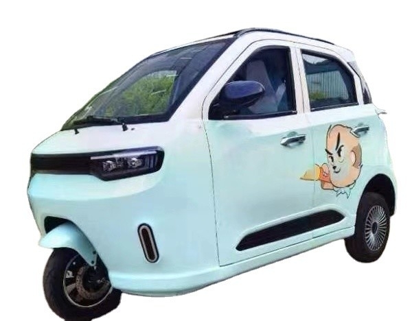 Motocicleta eléctrica de tres ruedas con tipo de carrocería cerrada y voltaje de 60V Alimentada por batería de litio
