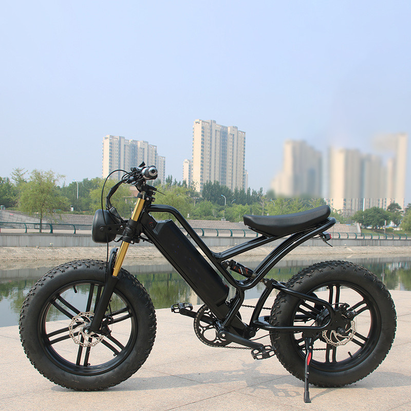 Alta tensión 20 pulgadas de grasa Pneumático plegable E Bike Bicicleta eléctrica para adultos Motor de eje trasero 48v 500w 750w Ebike plegable